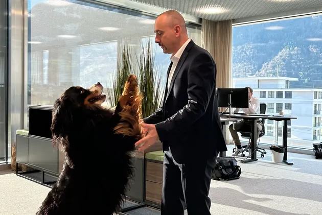 Photo of Regis Lehmann and his dog